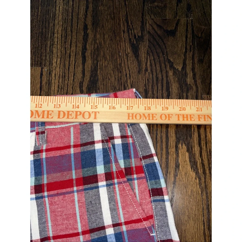 J Crew Rivington Linen Blend Shorts Plaid Flat Casual Prep Mens Size 34 Preppy